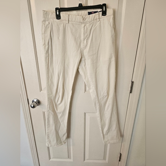 Vineyard Vines Slim Pant Mens Light Beige Mid Rise Business Preppy Size 32x32 - Picture 1 of 5